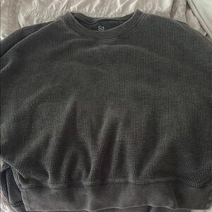 SO Gray Crewneck Sweater Soft Casual Style